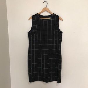 Ralph Lauren Leather Trim Sleeveless Window Pane